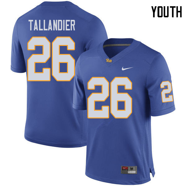 Youth #26 Judson Tallandier Pittsburgh Panthers College Football Jerseys Sale-Royal